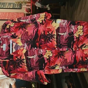 Hawaiian Vacation Mens Sz Xlg Button Up Shirt. Goregous Like New Vacation Shirt